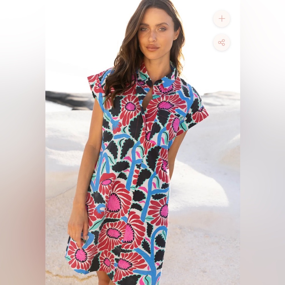 Oliphant Shirt Dress Mini- Umbria Blue